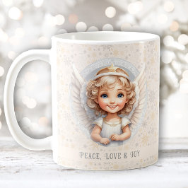 Taza De Café Navidades Cute Angel Holiday Name Mug