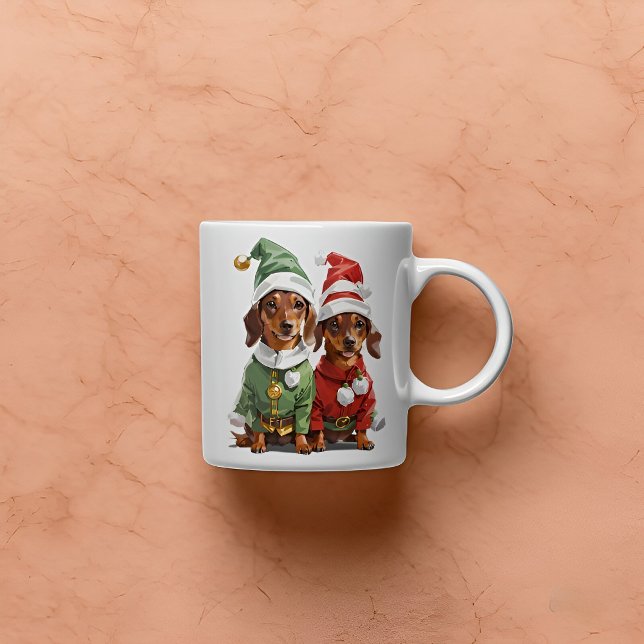 Taza De Café Navidades Cute Dachshunds (Subido por el creador)
