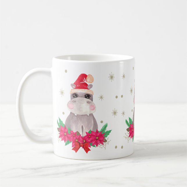 Taza De Café Navidades Cute Hippo (Izquierda)