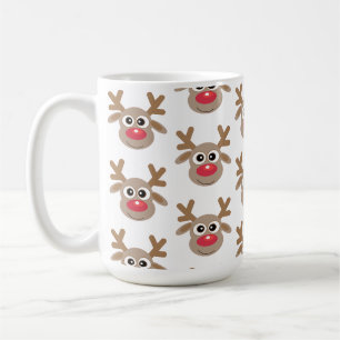 Taza De Café Navidades Cute Resto Personalizado Patrón Blanco