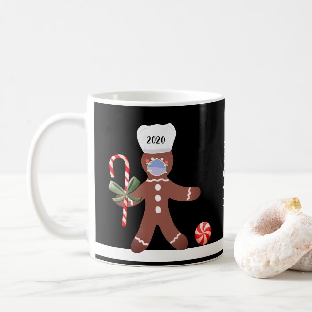 Taza De Café Navidades Cutos 2020 Hombre De Pan De Gengibre En  (Con donut)