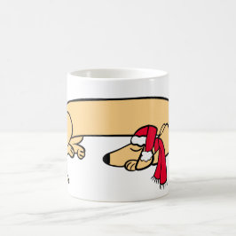 Taza De Café Navidades Dachshund Sleeping Mug