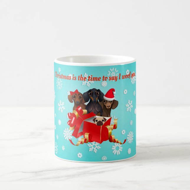 Taza De Café Navidades Dachshunds Coffee Mug (Centro)