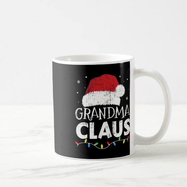 Taza De Café Navidades de Abuela Claus alumbran familia coincid (Derecha)