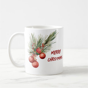 Taza De Café Navidades de acuarela Berries