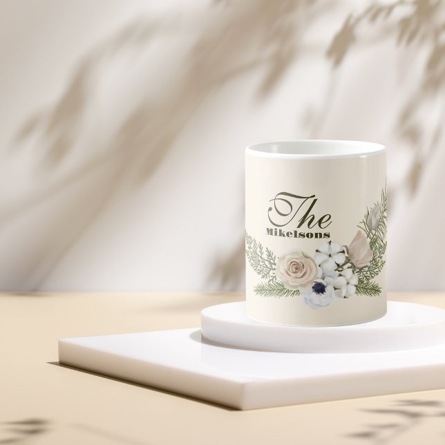 Taza De Café Navidades de acuarela elegante de nombre (Subido por el creador)