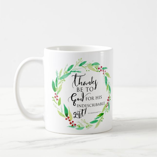 Taza De Café Navidades de acuarela escriben literalmente sobre  (Izquierda)