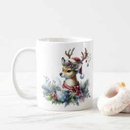 Taza De Café Navidades de acuarela reno