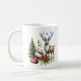 Taza De Café Navidades de acuarela reno