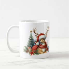 Taza De Café Navidades de acuarela reno