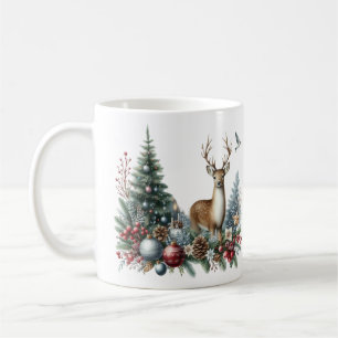 Taza De Café Navidades de acuarela reno