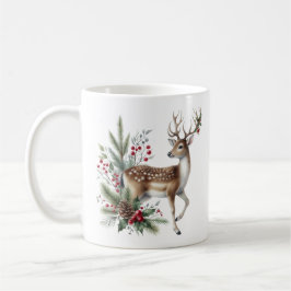 Taza De Café Navidades de acuarela reno