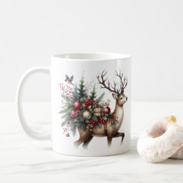 Taza De Café Navidades de acuarela reno
