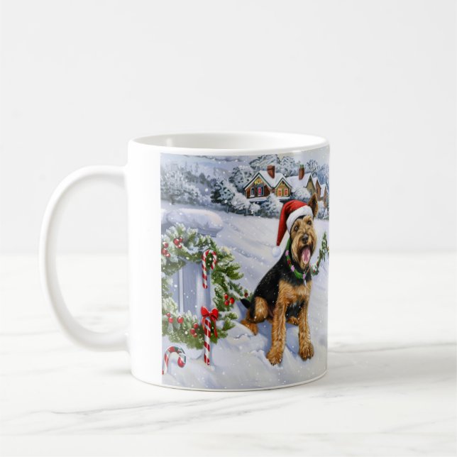 Taza De Café Navidades de Airedale (Izquierda)