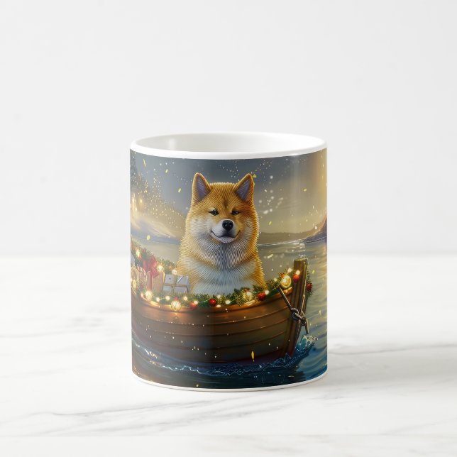 Taza De Café Navidades de Akita norteamericanos disfrutan de un (Centro)