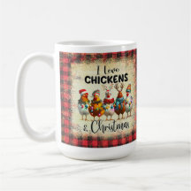 Navidades de amor Pollos de búfalo tocado Mug