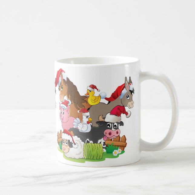 Taza De Café Navidades de animales de granja (Derecha)