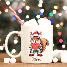 Taza De Café Navidades de ardilla festiva infantil Mug