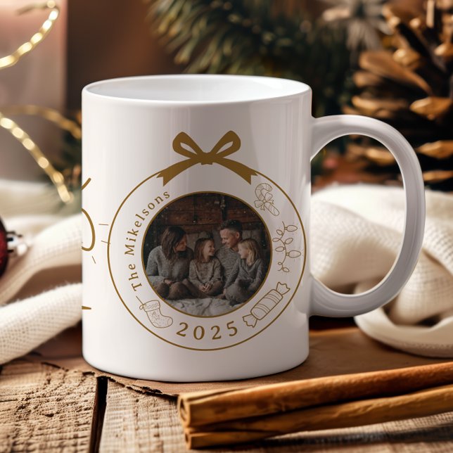 Taza De Café Navidades de arte de la Línea de Oro Elegante (Subido por el creador)