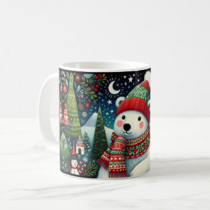 Taza De Café Navidades de arte folclórico festivo