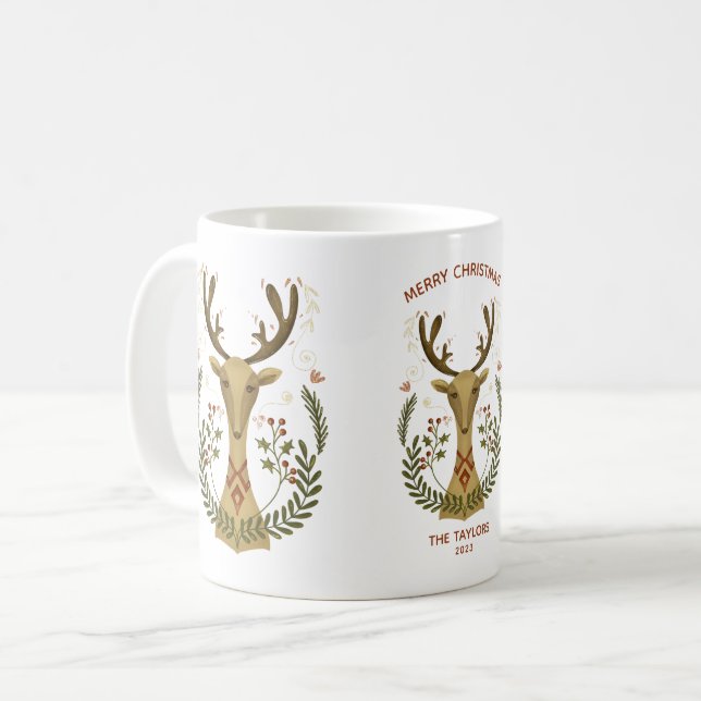 Taza De Café Navidades de arte popular moderno (Anverso izquierdo)