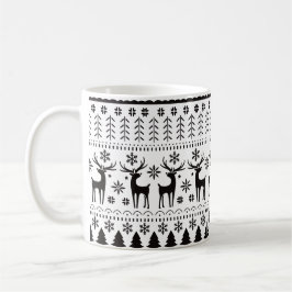 Taza De Café Navidades de arte popular moderno reno