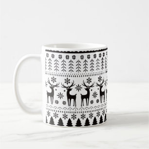 Taza De Café Navidades de arte popular moderno reno