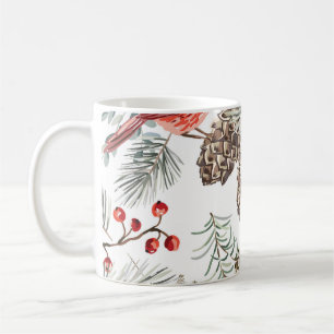 Taza De Café Navidades de aves cardinales Patrón de cosecha