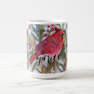 TAZA DE CAFÉ NAVIDADES DE AVES CARDINALES ROJOS