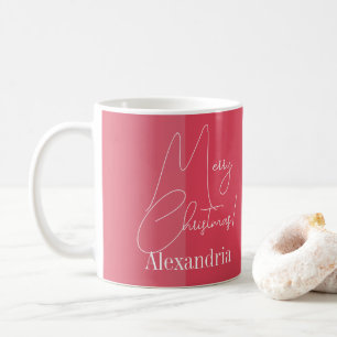 Taza De Café Navidades de banda roja moderna personalizada