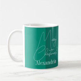 Taza De Café Navidades de banda verde moderna personalizada