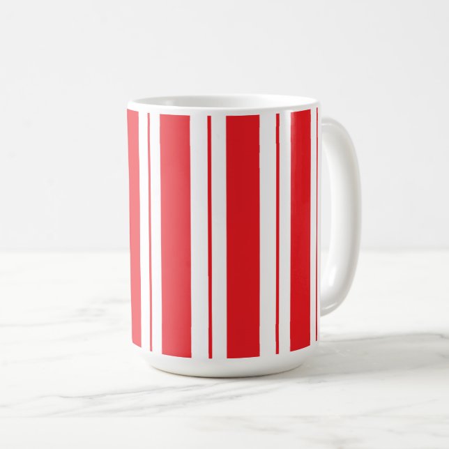 Taza De Café Navidades de bandas de menta Candy Cane (Anverso derecho)