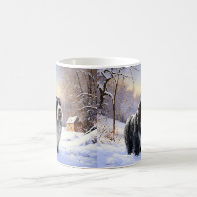 Taza De Café Navidades De Beart Collie Let It Snow (Centro)