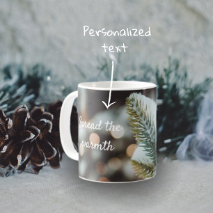 Taza De Café Navidades de bifurcación de abejas y luces de invi