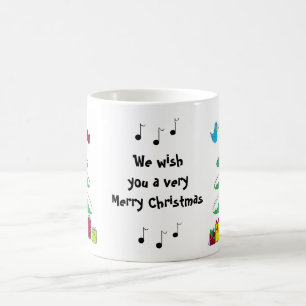 Taza De Café Navidades de Birds and Musical Notes Scene