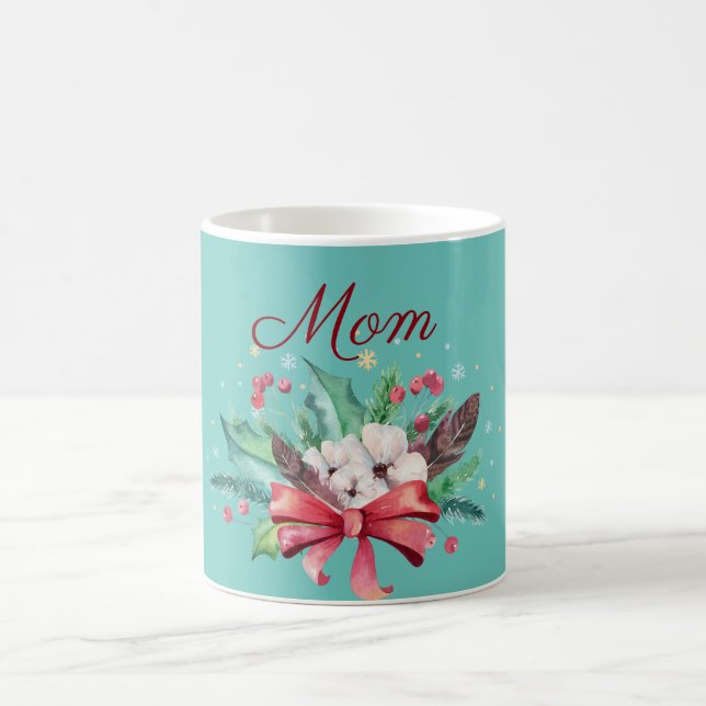 Taza De Café Navidades de Bouquet Holly y Feathers (Centro)