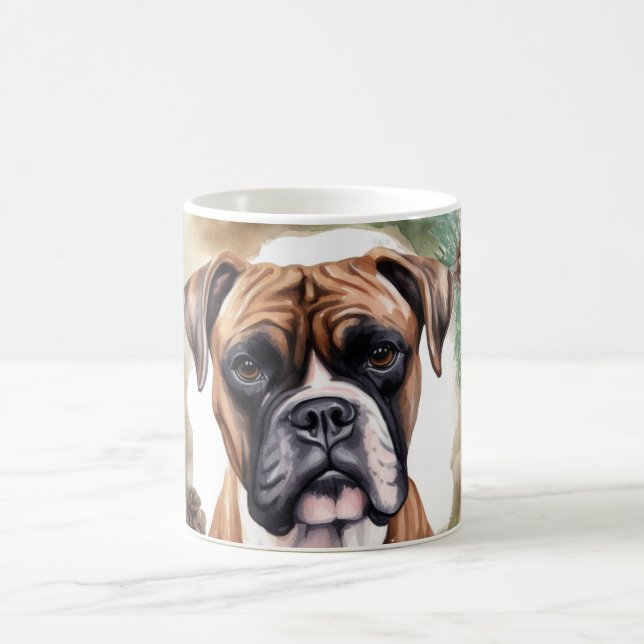 Taza De Café Navidades de Boxer Wreath Festimes Pup (Centro)