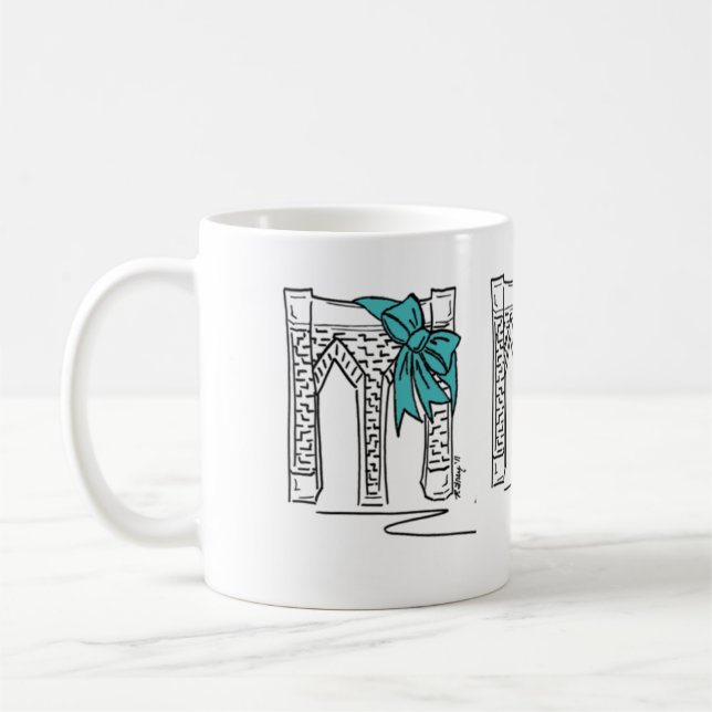 Taza De Café Navidades de Brooklyn Bridge NYC Hanukkah Holiday (Izquierda)
