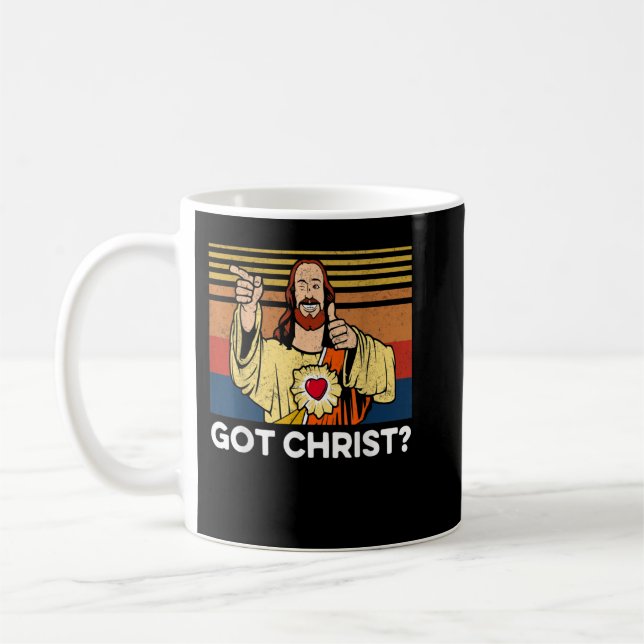 Taza De Café Navidades de Buddy Christ Guay Jesucristo Religios (Izquierda)