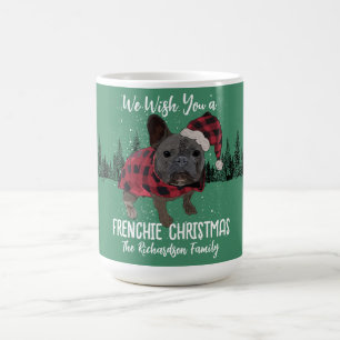 Taza De Café Navidades de Bulldog franceses personalizan a perr