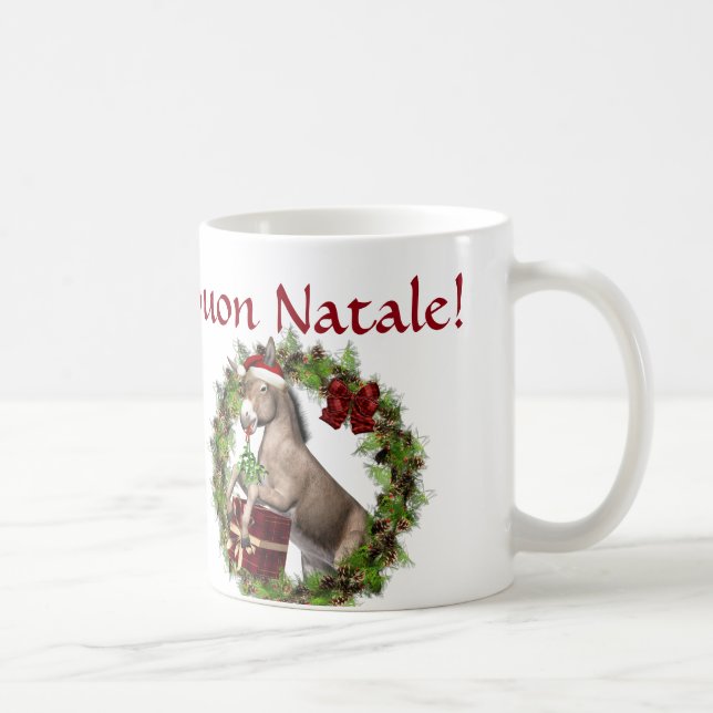 Taza De Café Navidades de Buon Natale Donkey Santa Mug (Derecha)
