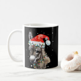 Taza De Café Navidades de burro iluminan el color de Santa Hat 