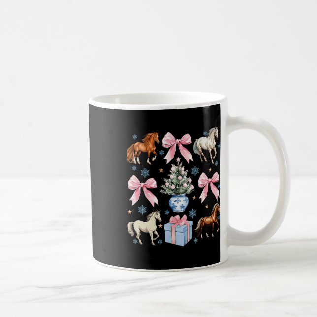 Taza De Café Navidades de caballos Coquette Bow (Derecha)