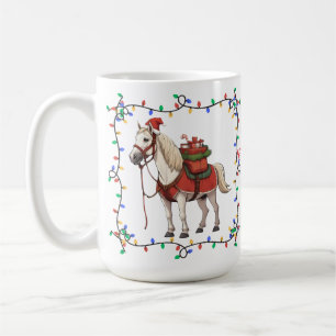 Taza De Café Navidades de caballos de compañía