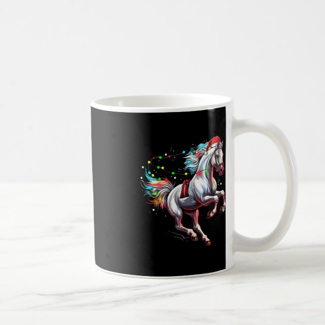 Taza De Café Navidades de caballos de Santa Claus Vestido de eq (Derecha)