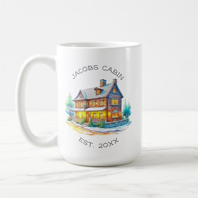 Taza De Café Navidades de cabinas de registro personalizadas (Izquierda)
