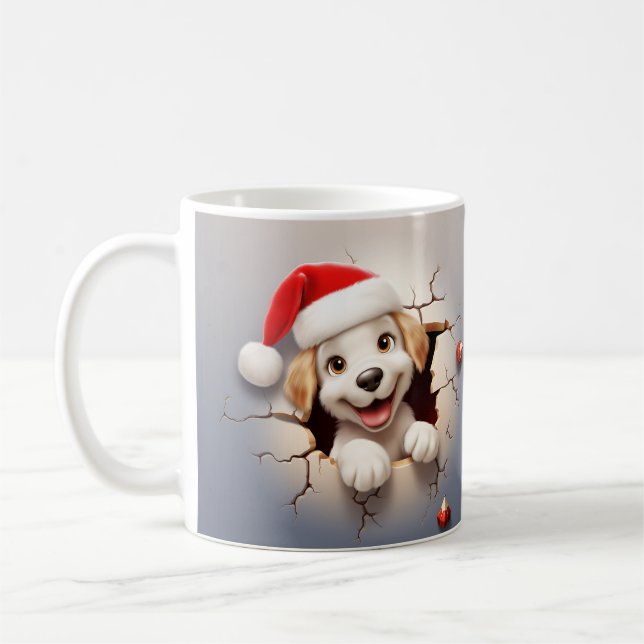 Taza De Café navidades de Cachorros 3D (Izquierda)