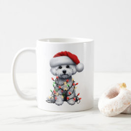 Taza De Café Navidades de cachorros de Bichon Frise Dog