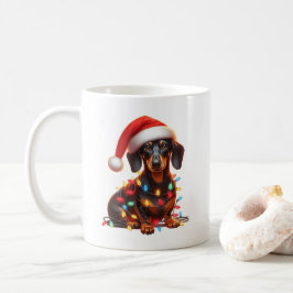 Taza De Café Navidades de Cachorros de Dachshund