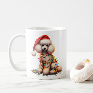 Taza De Café Navidades de cachorros de perro caniche